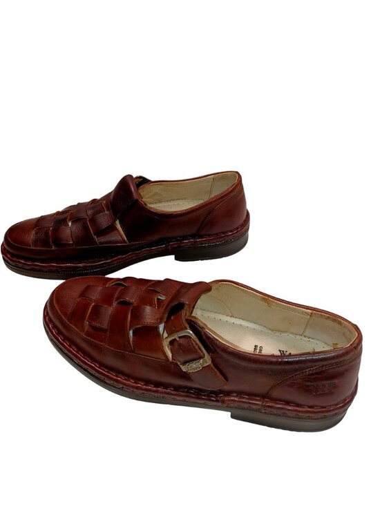 Walker Flex Quiet Luxury leather Shoes Fisherman Caged Sandals Buckle Mens 11.5 main image 5